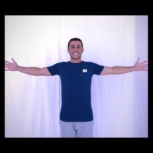 NAVY BLUE TEE- SHORT SLEEVE WITH CHEST POCKET
